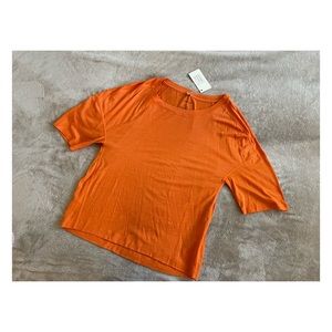 Paskho orange 100% merino wool tee - NWT
